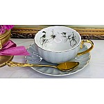 Чайный набор Ракушка Lenardi на 6 персон 12 предметов серый