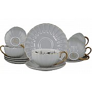Чайный набор Ракушка Lenardi на 6 персон 12 предметов серый