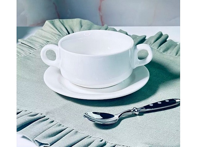 Бульонница 400 мл с блюдцем Bianco Lenardi