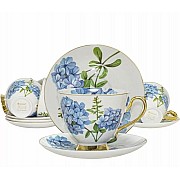 Чайный набор Maora Lenardi на 6 персон 12 предметов голубой цветок