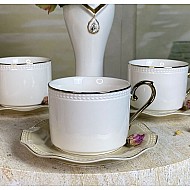 Чайный набор на 6 персон 12 предметов 370 мл Волна Lenardi бежевый