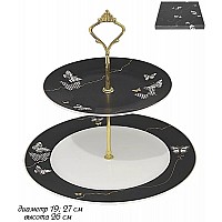 Двухъярусная этажерка Butterfly Lenardi черная