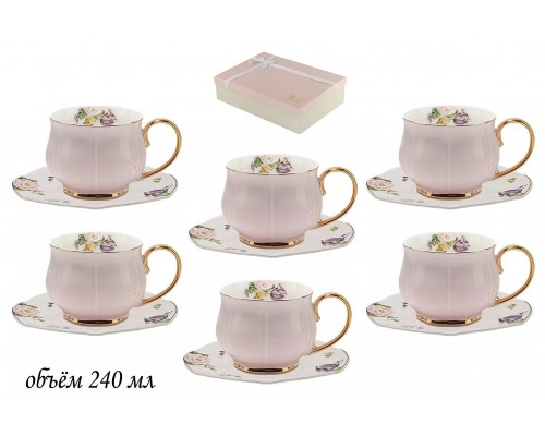 Чайный набор Нежность Lenardi розовый 12 предметов
