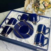 Чайный набор Эллада Lenardi на 6 персон 12 предметов синий