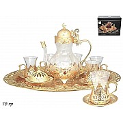 Чайный сервиз на подносе Медь Lenardi на 6 персон 16 предметов