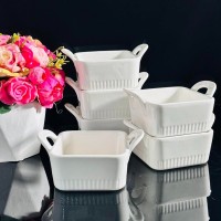 Набор из 6 квадратных салатников 13 см White Lenardi