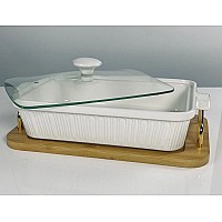 Прямоугольное блюдо для запекания 36 см с крышкой на подставке Antik Lenardi