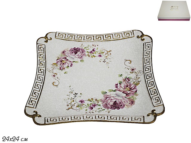 Квадратное блюдо Мраморная Lenardi 24 см