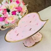 Фруктовница сердце Lenardi Бабочки розовые 30 см