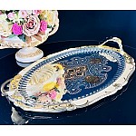 Овальный поднос с ручками 50 см Steel Lenardi