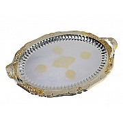 Овальный поднос с ручками 50 см Steel Lenardi