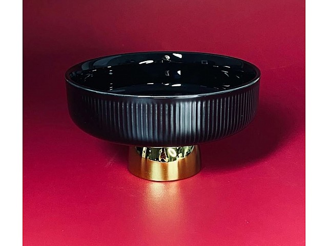 Конфетница 15,5см на ножке Multicolor Lenardi черная