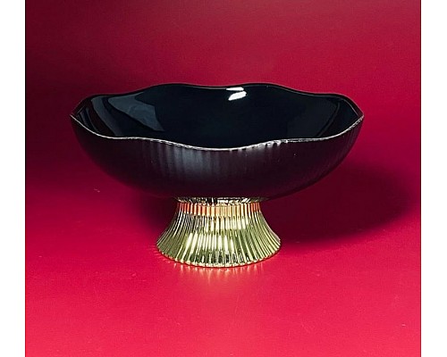 Фруктовница 25,5см на ножке Multicolor Lenardi черная Фруктовница 25,5см на ножке Multicolor Lenardi черная