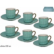 Кофейный набор Блеск Lenardi голубой 100 мл 12 предметов