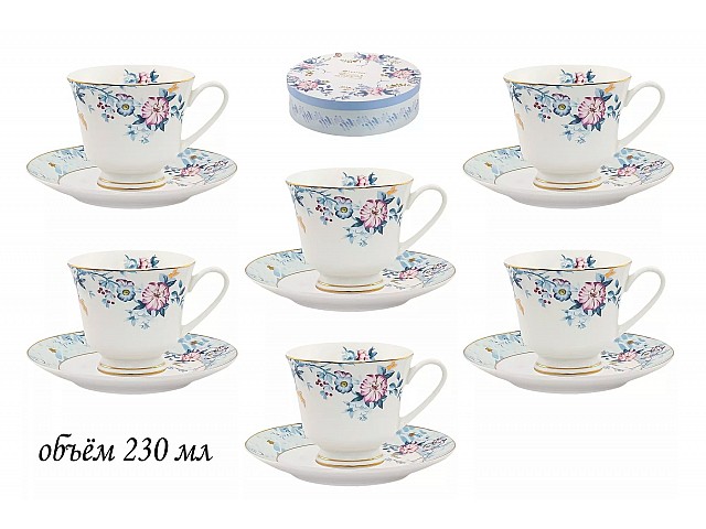 Чайный набор Lenardi Голубой сад 12 предметов 230 мл