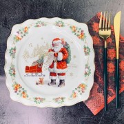 Набор квадратных тарелок 19 см Новогодний Lenardi 6 шт