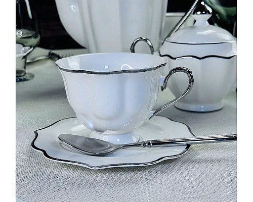 Чайный набор Magnolia Silver на 6 персон 12 предметов Чайный набор Magnolia Silver на 6 персон 12 предметов
