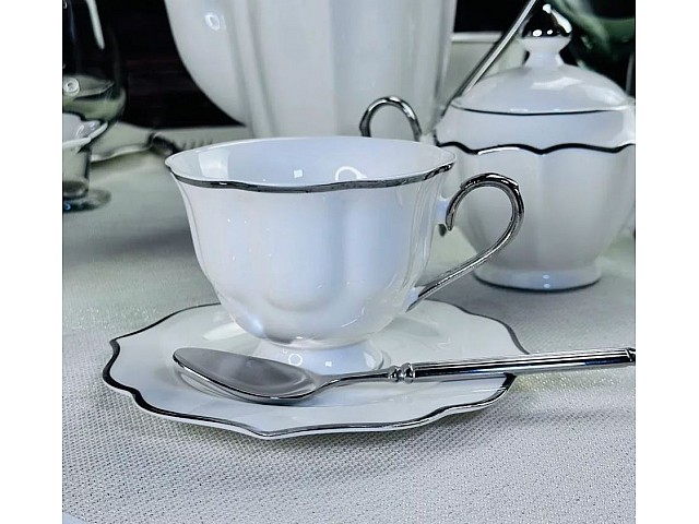 Чайный набор Magnolia Silver на 6 персон 12 предметов