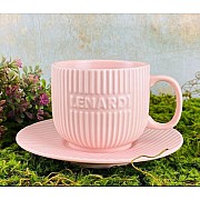 Чайный набор Stripe Lenardi на 6 персон 12 предметов 290 мл розовый