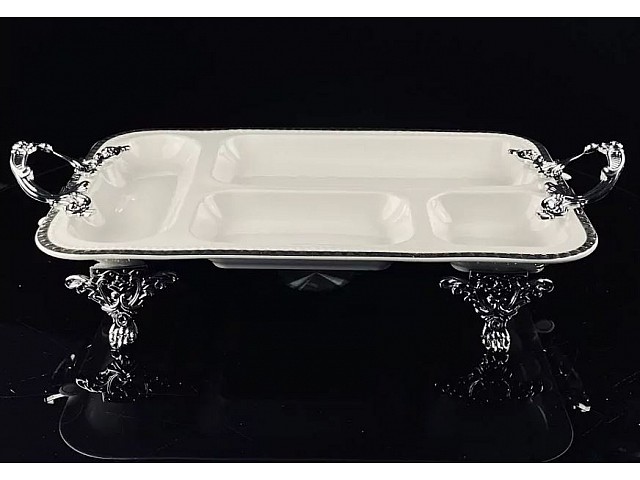 Менажница 38 см Atlantis Lenardi на ножках с ручками