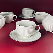 Чайный набор на 6 персон 12 предметов 290 мл Neo Classic Lenardi платина