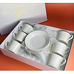 Чайный набор на 6 персон 12 прелметов 340 мл Simple white Lenardi Чайный набор на 6 персон 12 прелметов 340 мл Simple white Lenardi