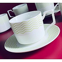 Чайный набор на 6 персон 12 предметов 250 мл Wave Lenardi зеленый