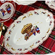 Набор из 2 овальных блюд 30 см Новогодний Lenardi