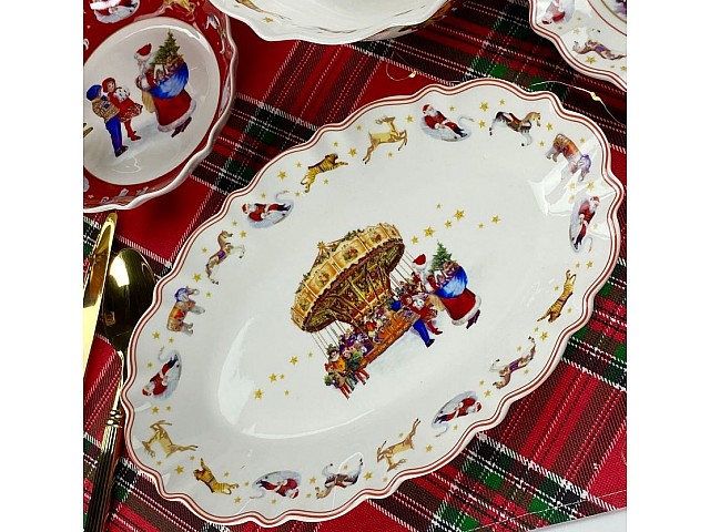 Набор из 2 овальных блюд 30 см Новогодний Lenardi