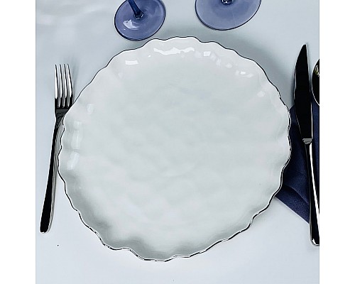 Набор из 6 тарелок 21,5 см Ванесса серебро Lenardi