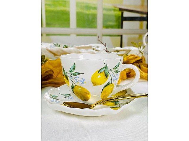 Кофеный набор на 6 персон 12 предметов Лимоны Lenardi