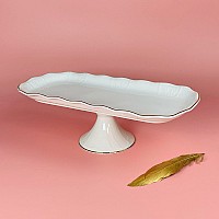 Прямоугольное блюдо 35 см Агата Lenardi на ножке