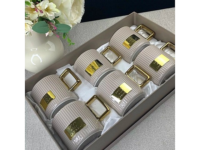 Набор 6 кружек Lenardi Линии серый 350 мл