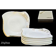 Набор из 6 тарелок 23 см Стразы Золото