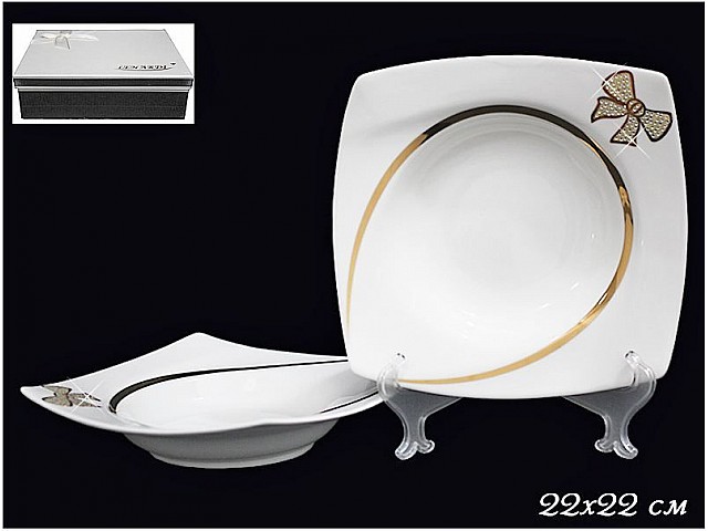 Набор из 2-х глубоких тарелок 22 см Lenardi Бантик