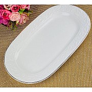 Овальное блюдо 35 см Белая роза Lenardi