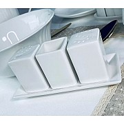 Набор для специй из 3 квадратных предметов на подставке Resto Lenardi