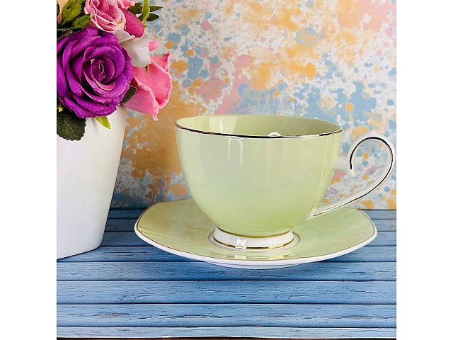 Чайный набор на 6 персон 12 предметов 250 мл Viola Lenardi зеленый