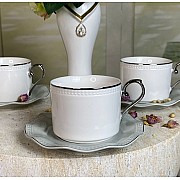 Чайный набор на 6 персон 12 предметов 370 мл Волна Lenardi серый