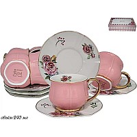 Чайный набор Lenardi Нежность розовый 240 мл 12 предметов