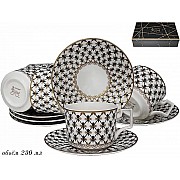 Чайный набор Lenardi Черная сетка 230 мл 12 предметов