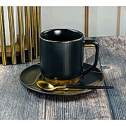 Чайный набор на 6 персон 12 предметов Wood Lenardi черный