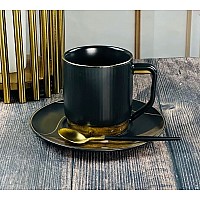 Чайный набор на 6 персон 12 предметов Wood Lenardi черный