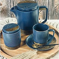 Чайный сервиз Wood Lenardi на 6 персон 16 предметов синий
