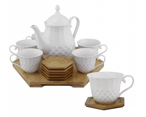 Чайный набор на 6 персон 13 предметов Bamboo Lenardiна подставке