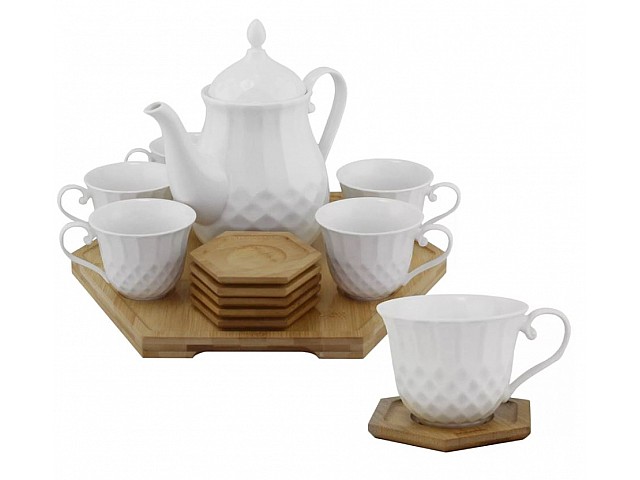 Чайный набор на 6 персон 13 предметов Bamboo Lenardiна подставке