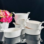 Набор из 6 овальных салатников 16 см White Lenardi