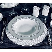 Набор 6 глубоких тарелок 23 см Версаль серебро Lenardi