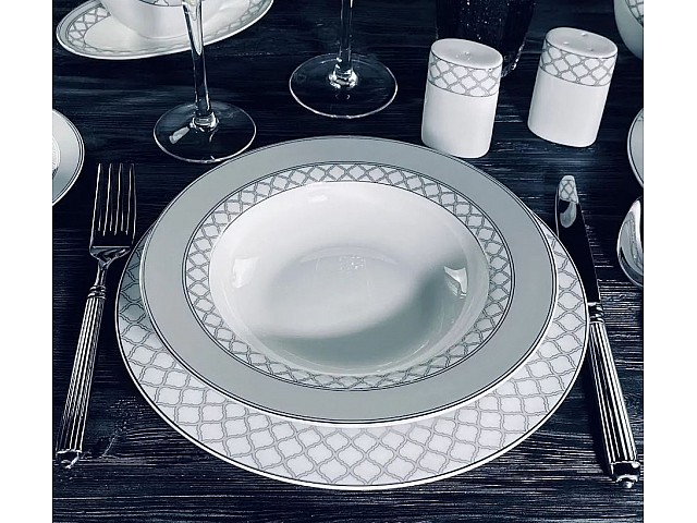 Набор 6 глубоких тарелок 23 см Версаль серебро Lenardi Набор 6 глубоких тарелок 23 см Версаль серебро Lenardi