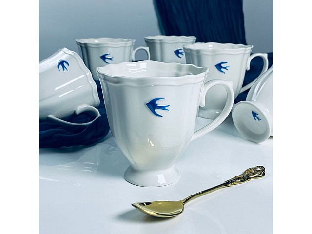 Набор из 6 кружек 350 мл Ласточки Lenardi